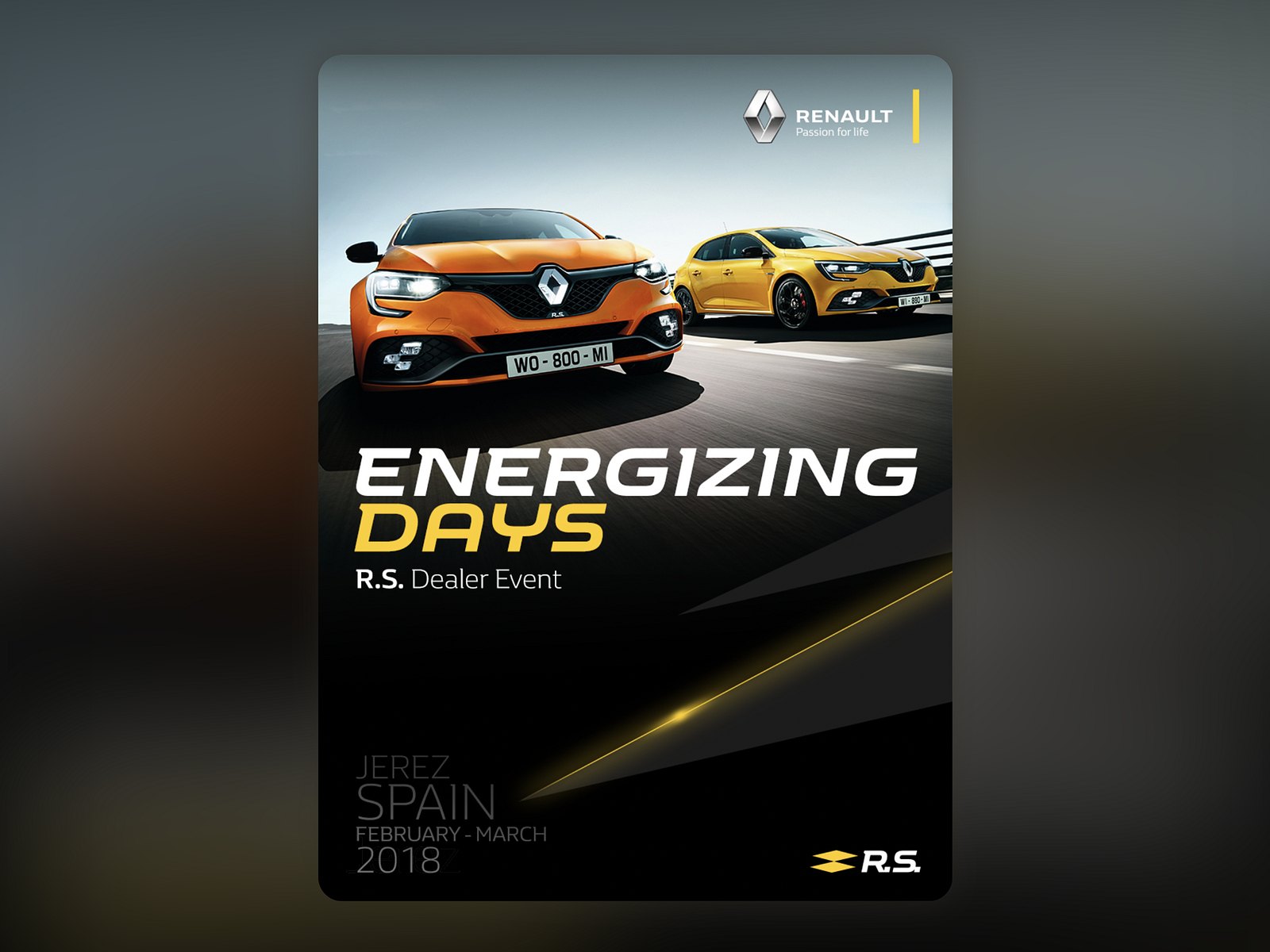 Key visual R.S. Dealer Event — Jerez, Espagne