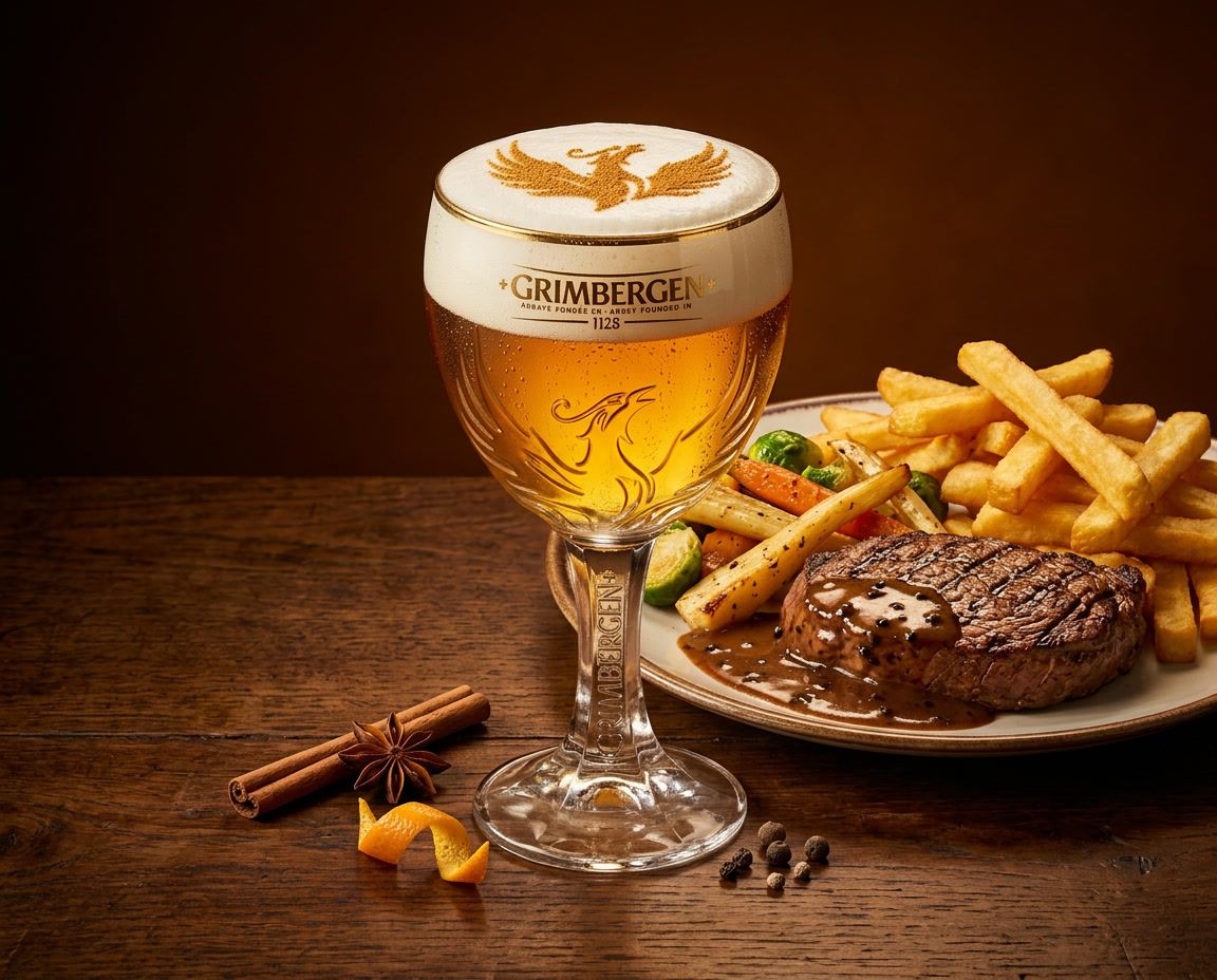 Visuel Grimbergen x Au Bureau, table de brasserie hivernale