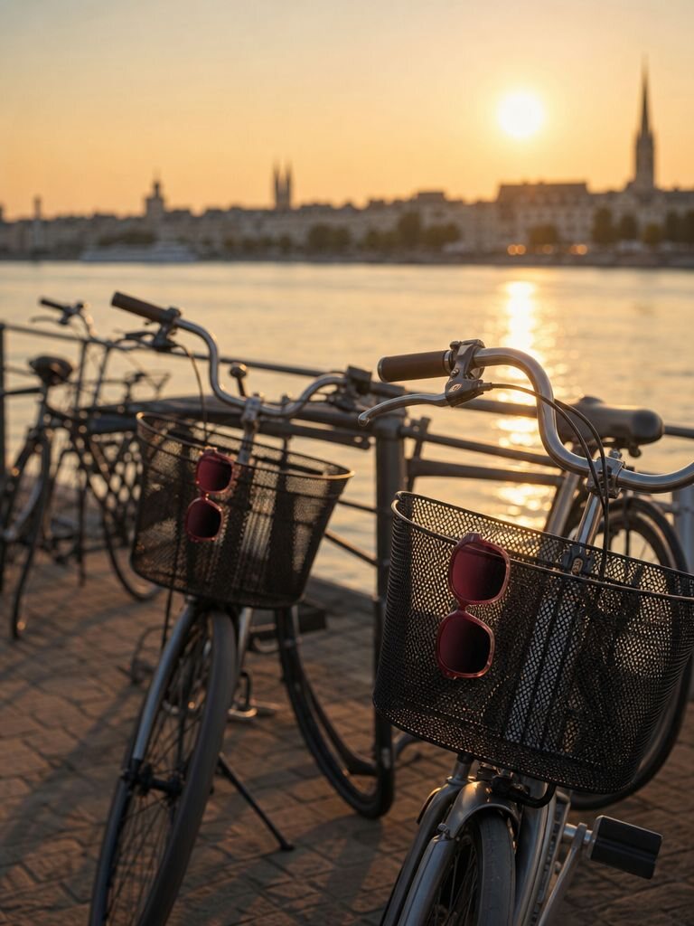 Vélos et montures sur les quais — piste plus décalée