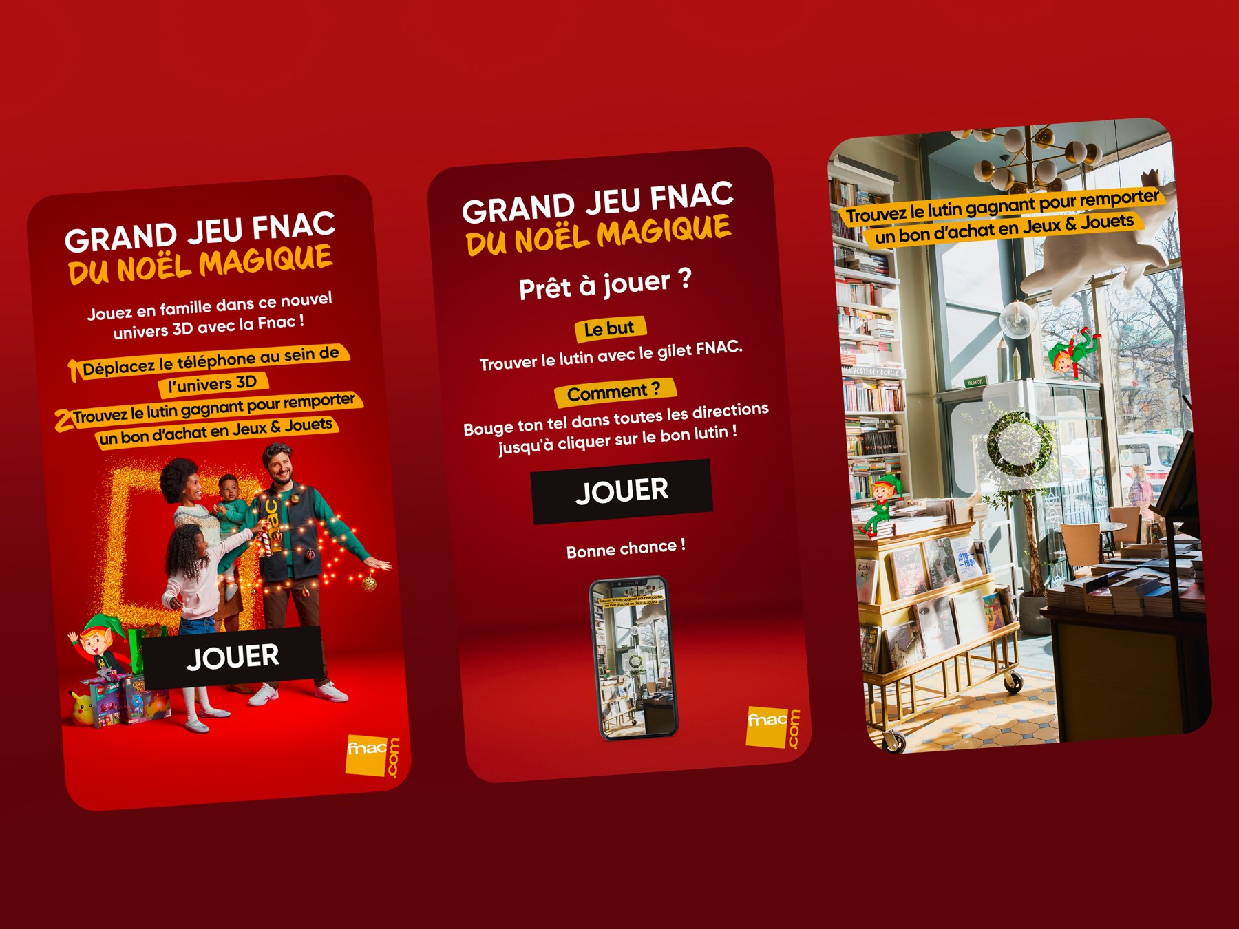 Système visuel d'origine — écrans clés du Noël magique
